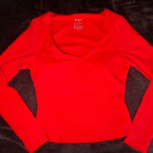Women's Red Long Sleeve Top